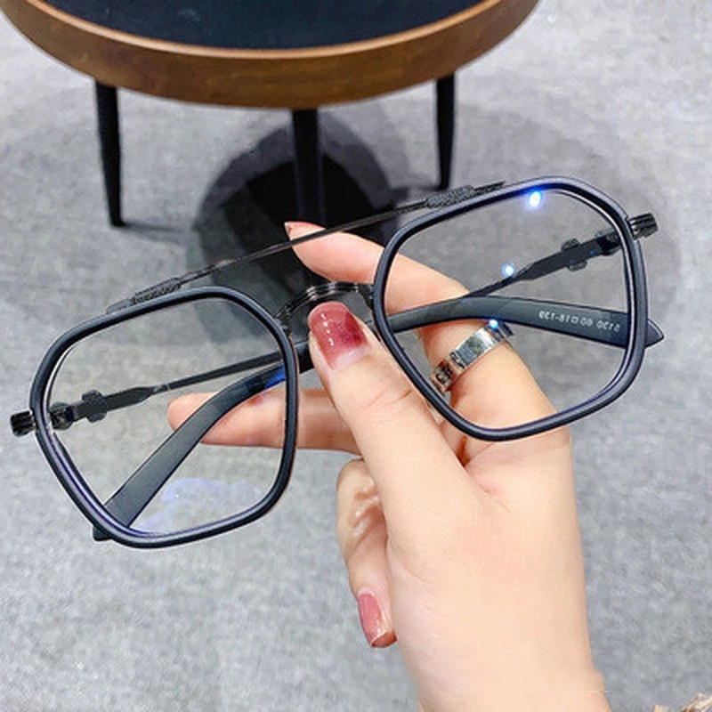1 Chiếc Đèn Chặn Thời Trang Cao Cấp Kính Nam Quang Mắt Kính Trong Đen Vuông Khung Kính Mắt Chống bức Xạ
