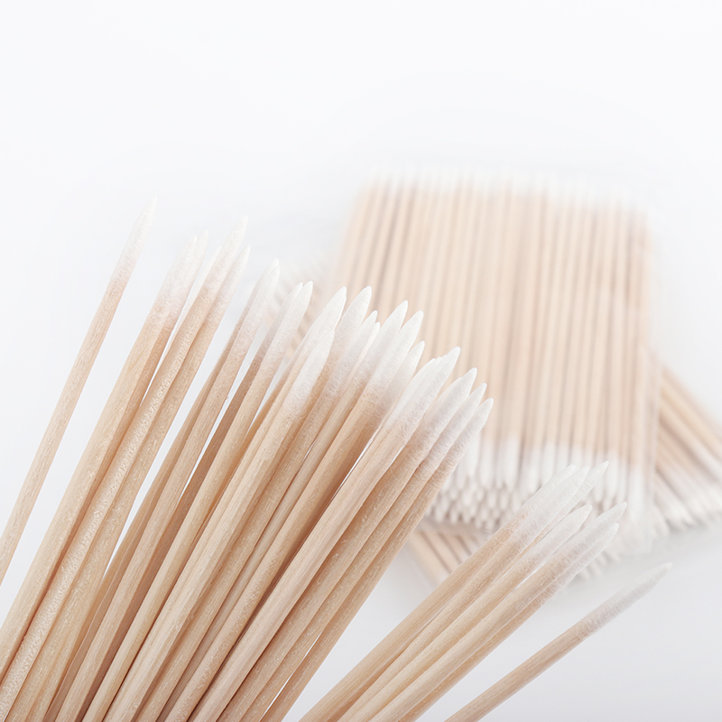 100/300/500 PCS ยาวคู่หัวไม้ผ้าฝ้าย Swab จมูกหูทําความสะอาดเครื่องมือแต่งหน้าผู้หญิง Lipstik Cotton Buds เคล็ดลับ Sticks Microbrush