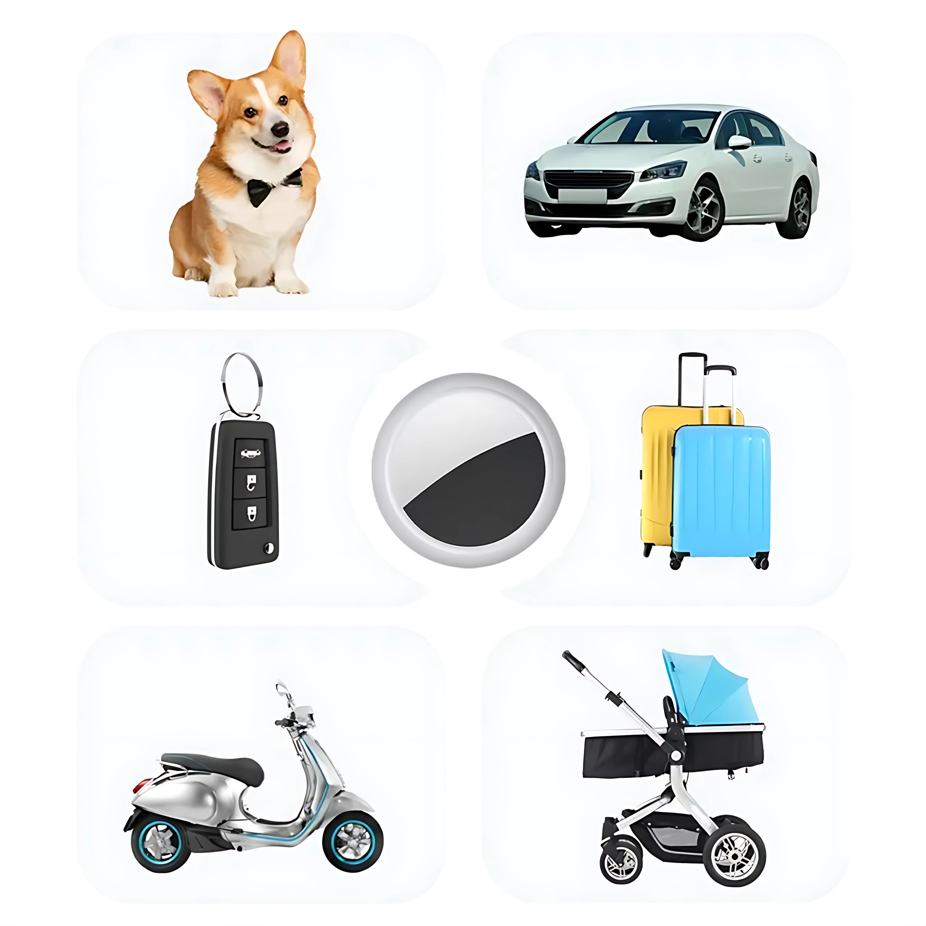 Rastreador inteligente Mini GPS antipérdida, localización de sonido, alarma de recordatorio msg para llaves, billeteras, niños, mascotas, seguimiento de aplicaciones en iOS y Android 2026