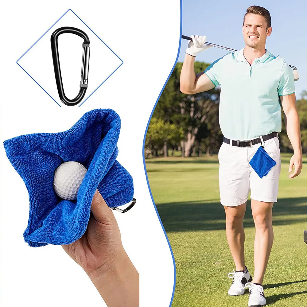 Salviette con gancio da Golf in microfibra compatta e portatile asciugamano per la pulizia morbido e confortevole accessori per la pulizia del Golf