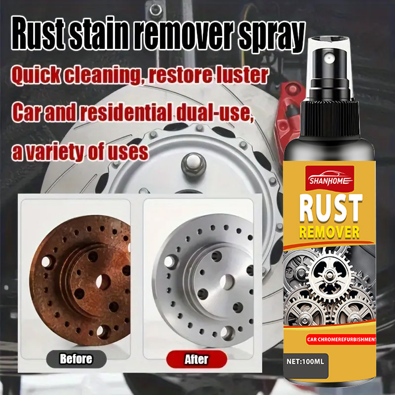 Der Rostentferner reinigt das Metall kraftvoll, entfernt Rost, sorgt für die Wartung von Rostschutz und beseitigt Bremsgeräusche und Schmieröl