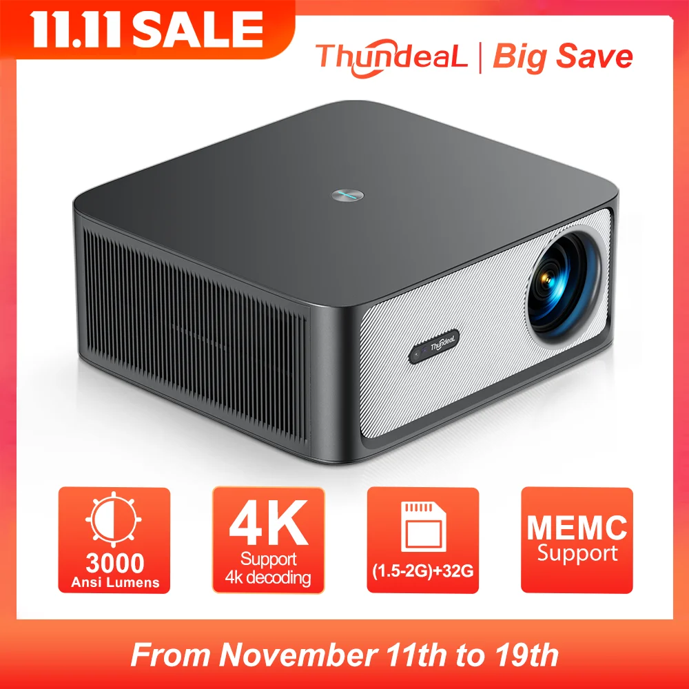 ThundeaL 3000Ansi 4K Projetor Full HD TD98Pro 2G 32G Home Theater WiFi Android Portátil Samrt TV Cinema TD98 Pro Beam Projetor projetor 4k projetor portátil projetor 4k portátil placa de vídeo projetor  android tv box