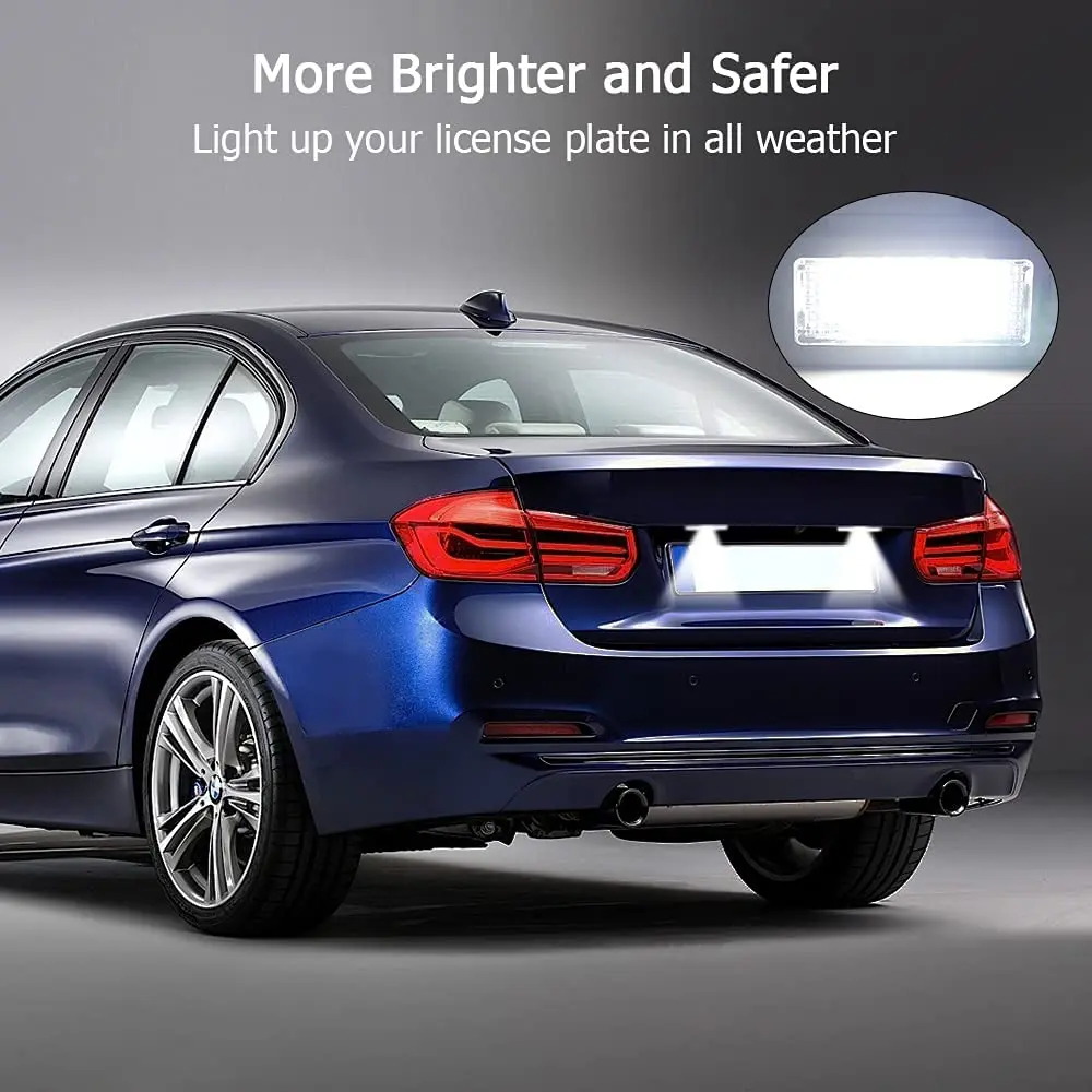 Luz de matrícula de coche sin errores, lámpara LED de matrícula para BMW E90 E91 E92 E93 E82 E88 E39 E60 F10X5 E70 X6 E71