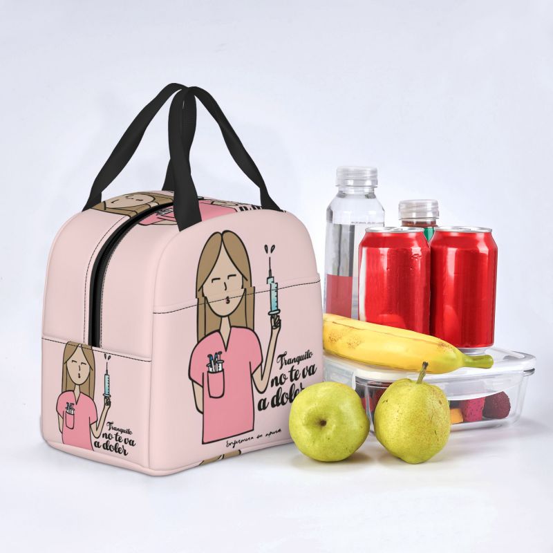 Enfermera En Apuros Dottore Infermiera Borsa per il pranzo Donna Dispositivo di raffreddamento portatile Scatola per il pranzo isolata termicamente Contenitore per alimenti Bento Box per picnic