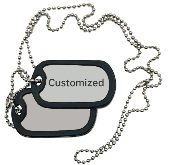 Personal isierte Edelstahl Hund Militär Armee Tags angepasst Laser graviert Name Charakter Foto Bild Perle Kette Halskette