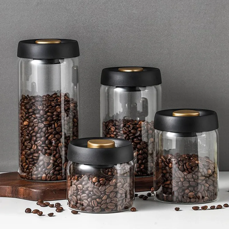 New Bean Coffee Storage Container Vacuum Seal Container Coffee Bean Storage Sealed Container KFSN01