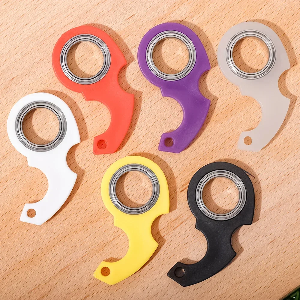 Spinner Stress Speelgoed Metalen Fidget Speelgoed Kinderen Vingertop Draaiende Sleutelhanger Vinger Fidget Ring Verlichten Verveling Party Geschenken Sleutelhanger