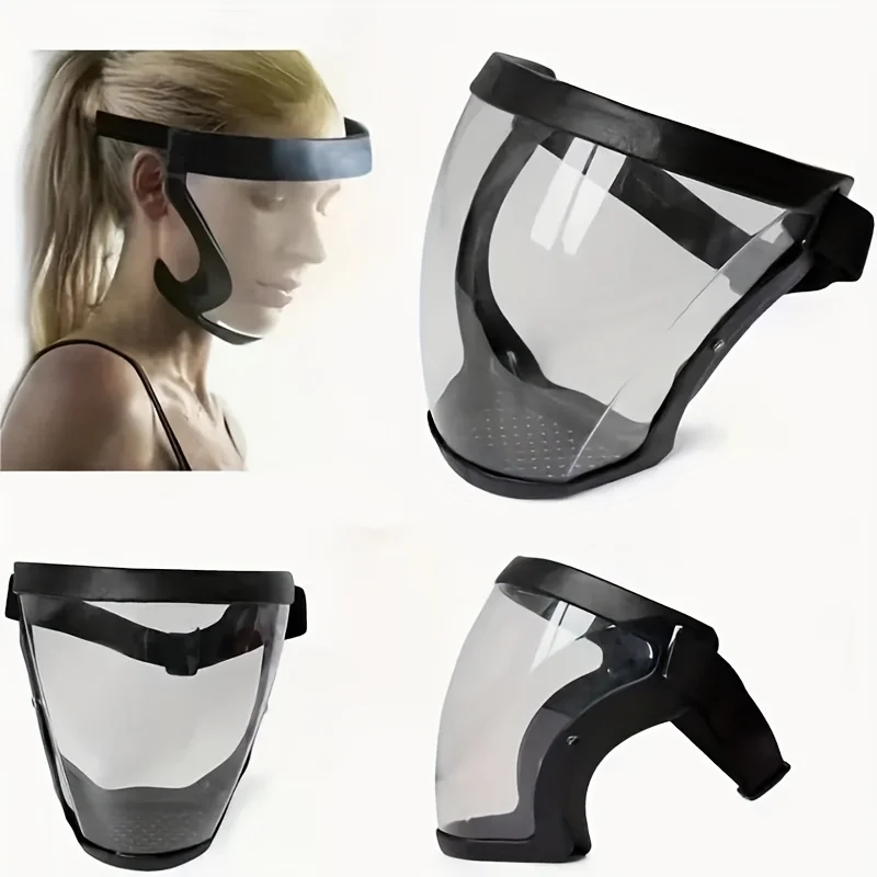 Masque de protection intégral transparent avec structure réglable, écran facial réutilisable, degré de chaleur, sécurité au travail