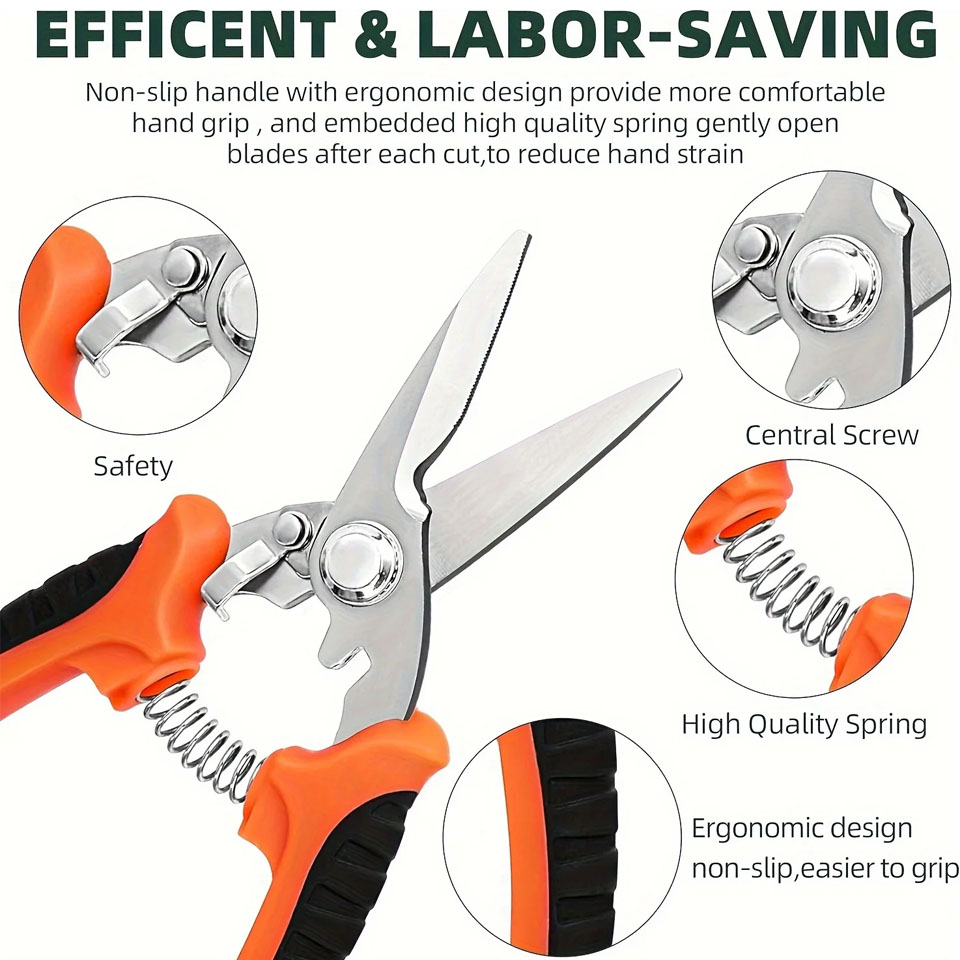 3PCS Gardening Scissors Set Ergonomic non-slip handles Safety lock pruning shears Beginner gardening set Can cut roses and more!