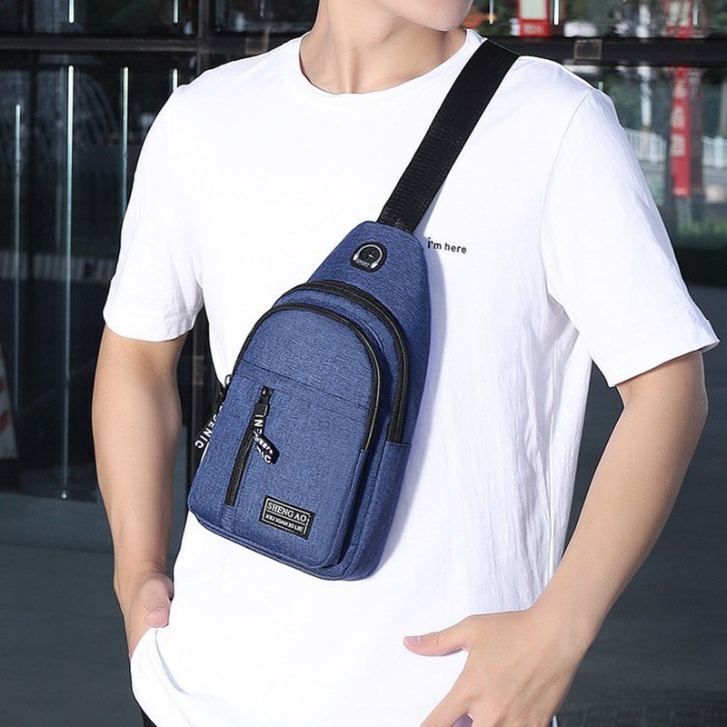 Herrentasche, einfarbig, Herren-Brusttasche, Outdoor, lässig, modisch, kleine Umhängetasche