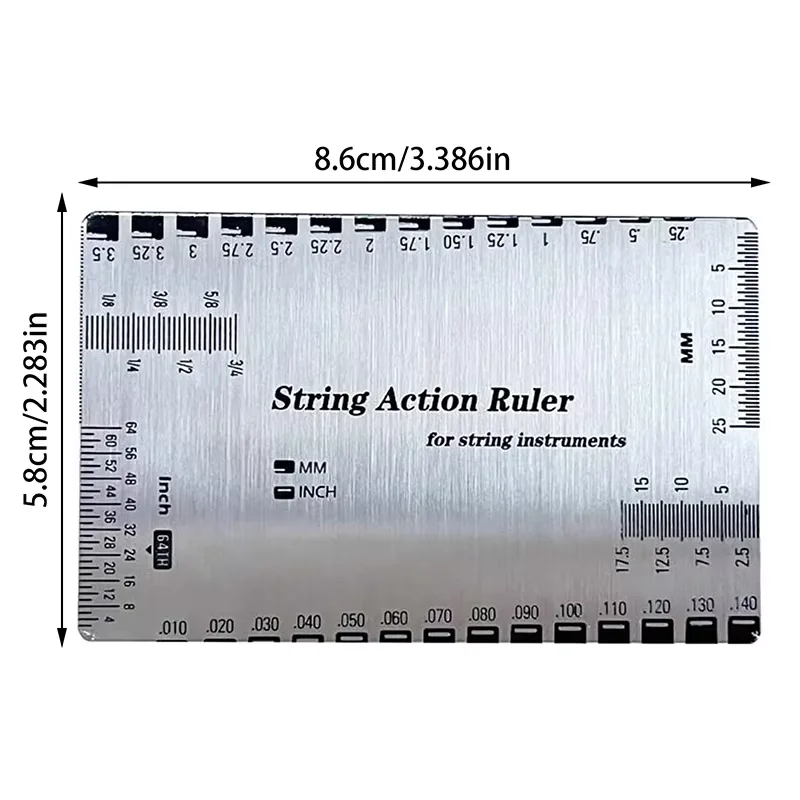 1PC Stainless Steel String Ruler String Action Gauge String Action Gauge Guitar Repair Tool For Luthiers For Guitar Ukulele Bass