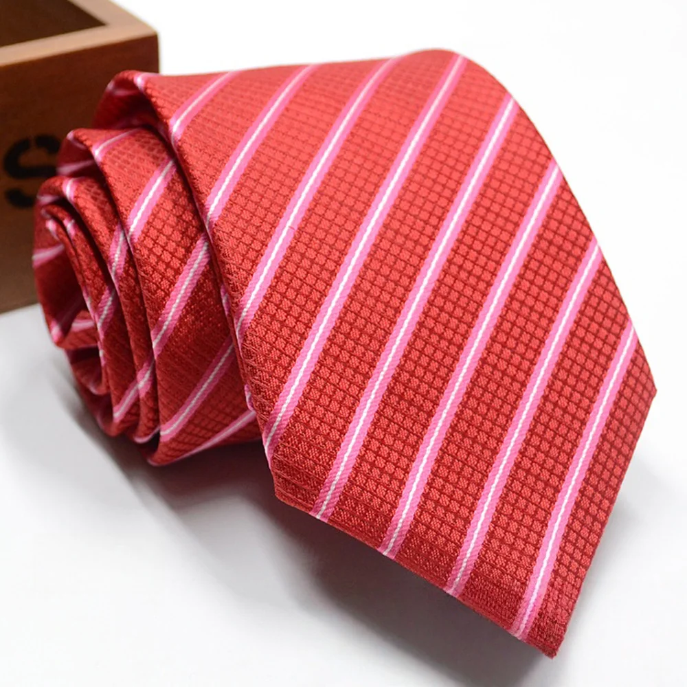 Corbata clásica a rayas para hombre, corbata Formal de negocios para boda, 8cm, azul, negro, rosa, rojo, corbatas, accesorios de vestido de camisa a la moda
