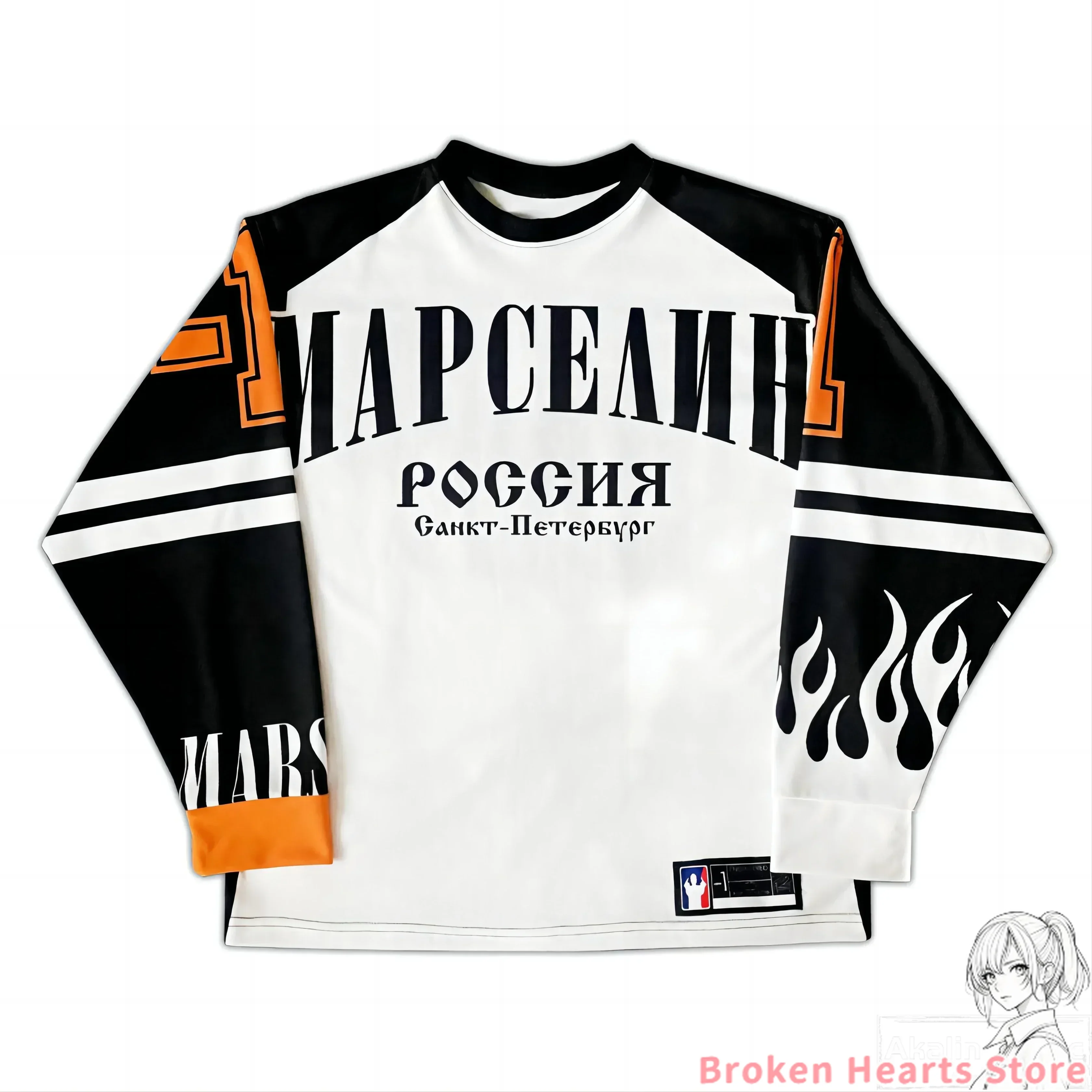 カジュアルファッション原宿 Y2K ヒップホップ Sprots 長袖 Tシャツ男性ストリートルーズ野球ジャージカジュアルトップス男性服