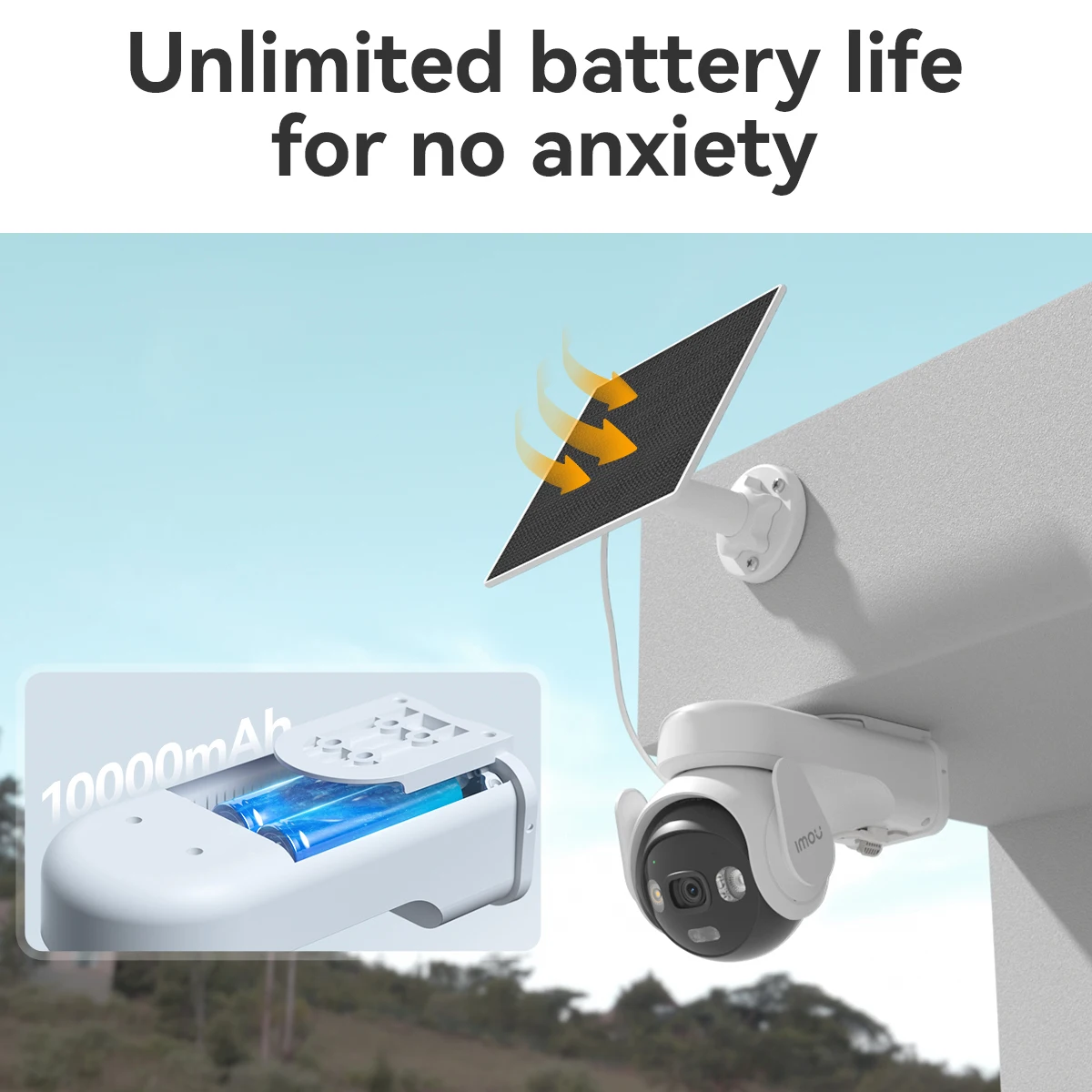 IMOU AOV PT 5MP Con Panel Solar 360 °   Cámara de seguridad exterior PTZ 4G LTE Wifi red 10000mAh batería seguimiento automático cámara IP