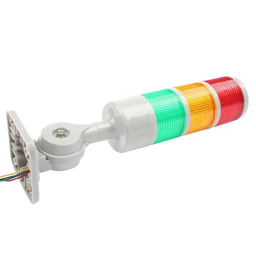 3ชั้นหมุนได้180 Stack Lightไฟเตือนสีแดงอุตสาหกรรมสำหรับเครื่องCNC DC 24V 12V AC220V 110Vคงที่กระพริบไฟLED
