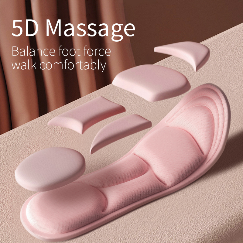 Plantillas de espuma viscoelástica de masaje 5D para zapatos, suela, cojín transpirable, plantillas deportivas para correr, plantilla suave y cómoda