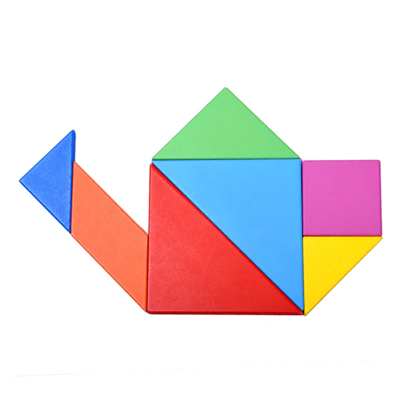 Tangram ปริศนาไม้สําหรับเด็ก 7 ชิ้นสี,การศึกษาสมอง Teaser,การเรียนรู้ของเล่นสําหรับชายและหญิง,สนุก Party Favor