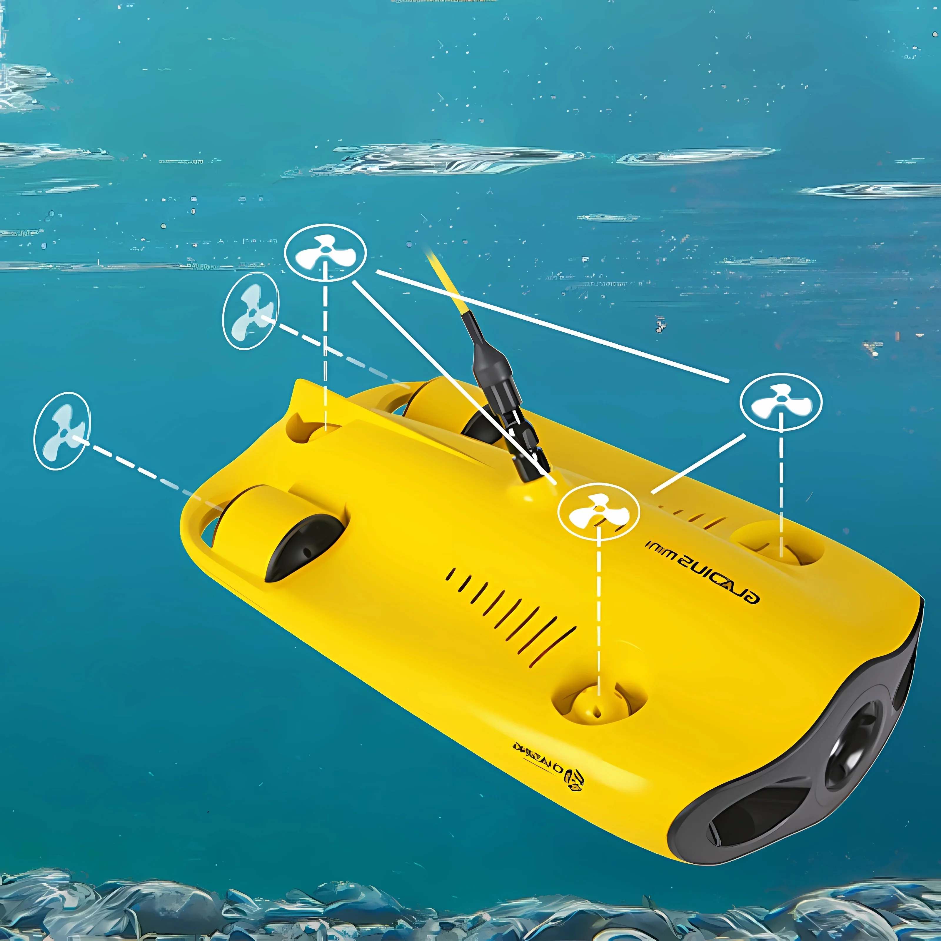 Dron submarino ROV con Control remoto y cámara, Robot de pesca, para exploración submarina, alimentado por batería