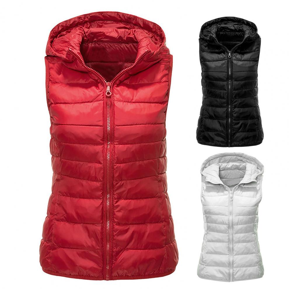 Frauen Weste Frauen Weste Herbst Winter Ärmellose Weste Warme Leichte Mit Kapuze Gepolsterte Damen Jacke Kalt-poof Outwear