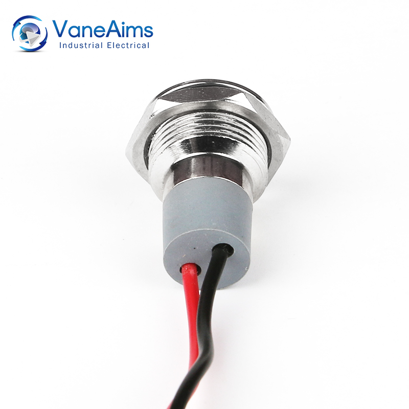 Vaneaims 14ミリメートル防水金属ledインジケータライト配線電源信号ランプ3v 6v 12v 24v 220赤、緑、黄色、白、青