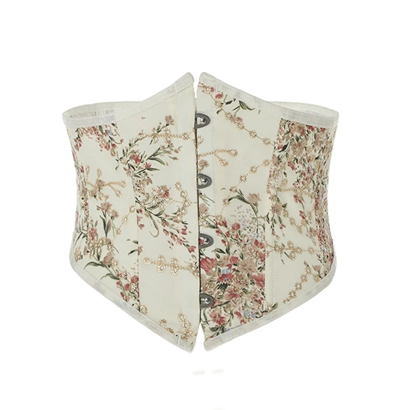 Espartilho elástico underbust com padrão bordado mulher curvada cintura shaper modelagem emagrecimento cinto meninas quentes atacado