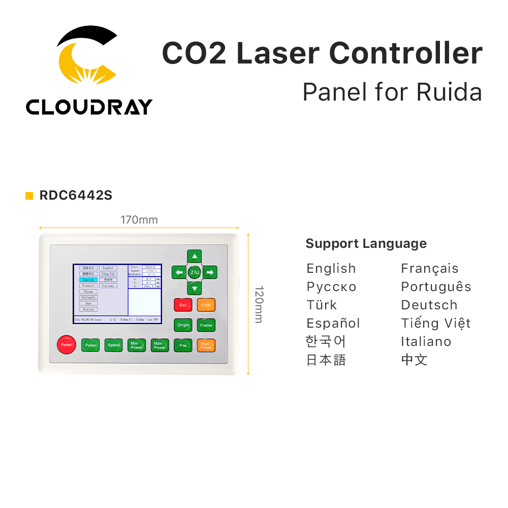 Pannello controller laser CO2 Cloudray per Ruida RDC6445G RDC6442S RDC6432G RDC6332G/M RDLC320-A Display macchina da taglio laser CNC