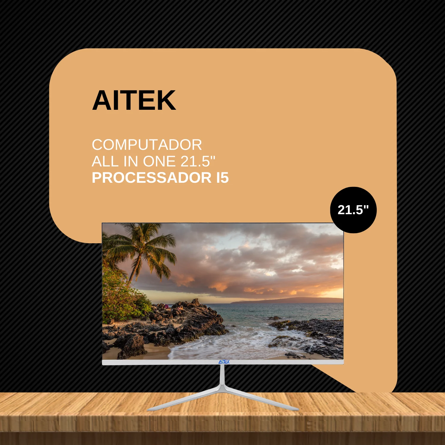 Computador All In One Intel Core i5 SSD 256GB 8GB DDR3 21.5" LED LCD - Aitek