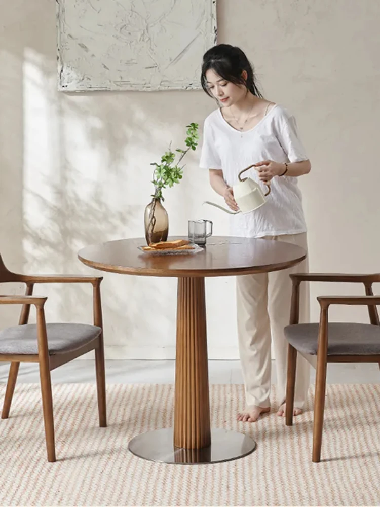 Conjuntos de mesa de centro de jantar redonda cadeira de madeira minimalista sala de estar console de mesa huismeubilair móveis modernos