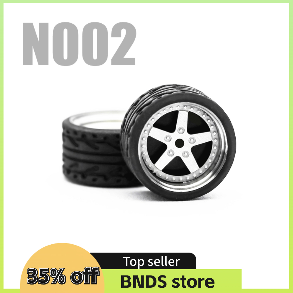 Carlomo 1/64 rodas para modelo de carro classe N conjuntos detalhados com pneus de borracha montagem jantes Tomica Hot Wheels 4 peças conjunto