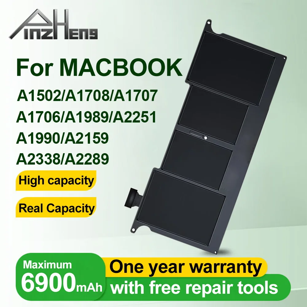 PINZHENG Аккумулятор для ноутбука Macbook Pro 13 дюймов A1502 A1706 A1989 A2251 A2159 A2289 A2338 A2251 15 дюймов A1707 A1582 A1493 A1820 A1819
