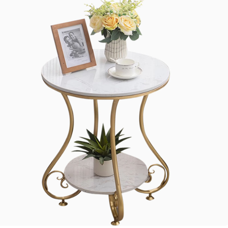 Marble Round Coffee Table with Two Layer for Living Room Tea Table Mesa de Centro Beistelltisch Mesa Auxiliar