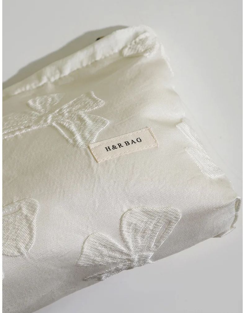 Dames Make-Up Tas Roze Strik Grote Capaciteit Lippenstift Kussen Opbergtas Handige Hand Clutch Tas Reizen Toilettas