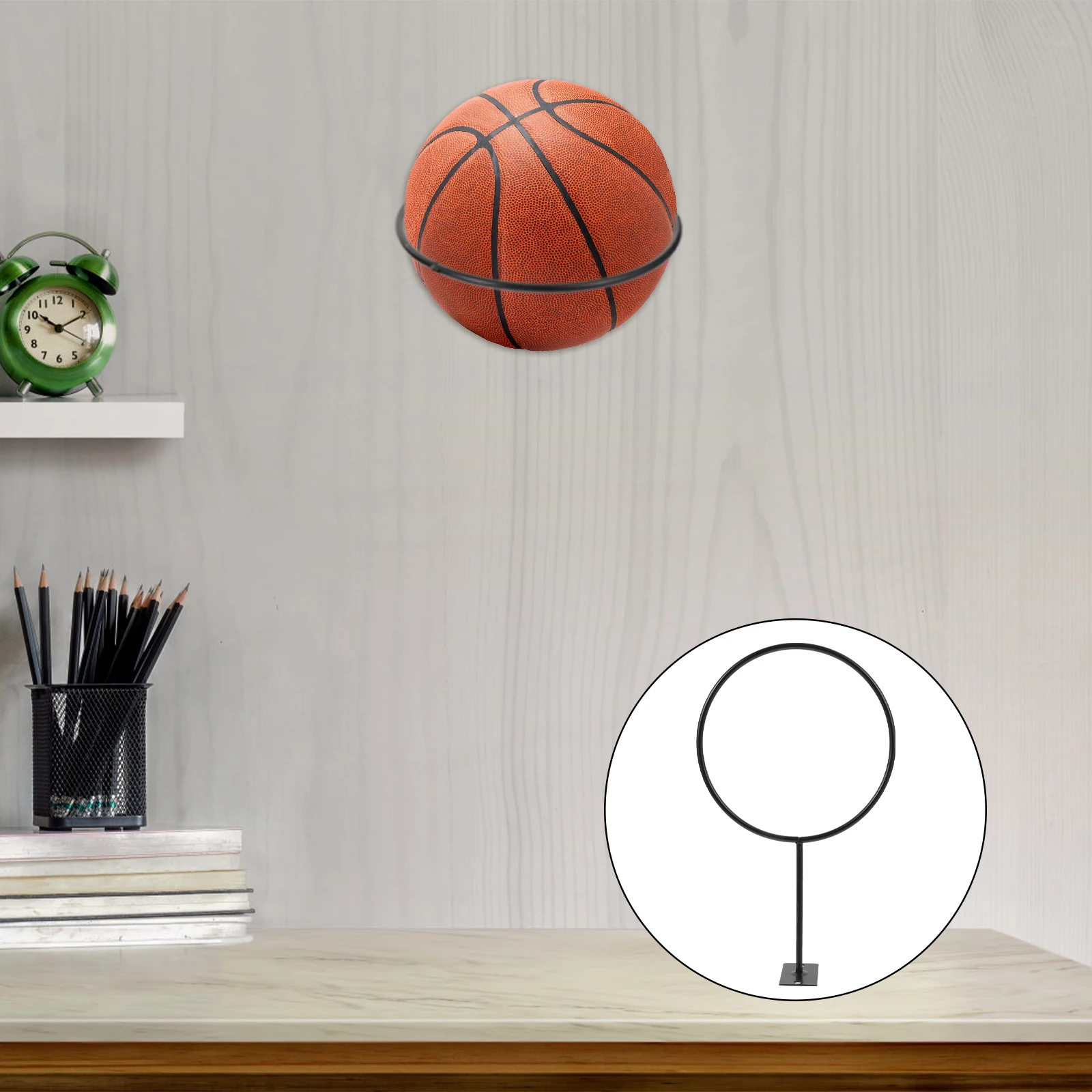5Pcs Ball Storage Rack Wall Mounted Shelf Basketball Rack For Home Display Wall Ball Holders Stand With Screws