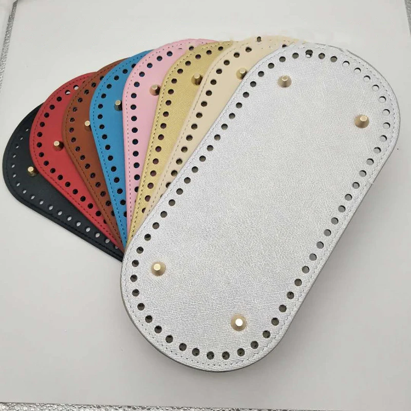 22*10 cm Oval Boden Für Gestrickte Tasche PU Leder Tasche Zubehör Handgemachte Boden DIY Häkeln Tasche Boden einfarbig Tasche Teil NEUE