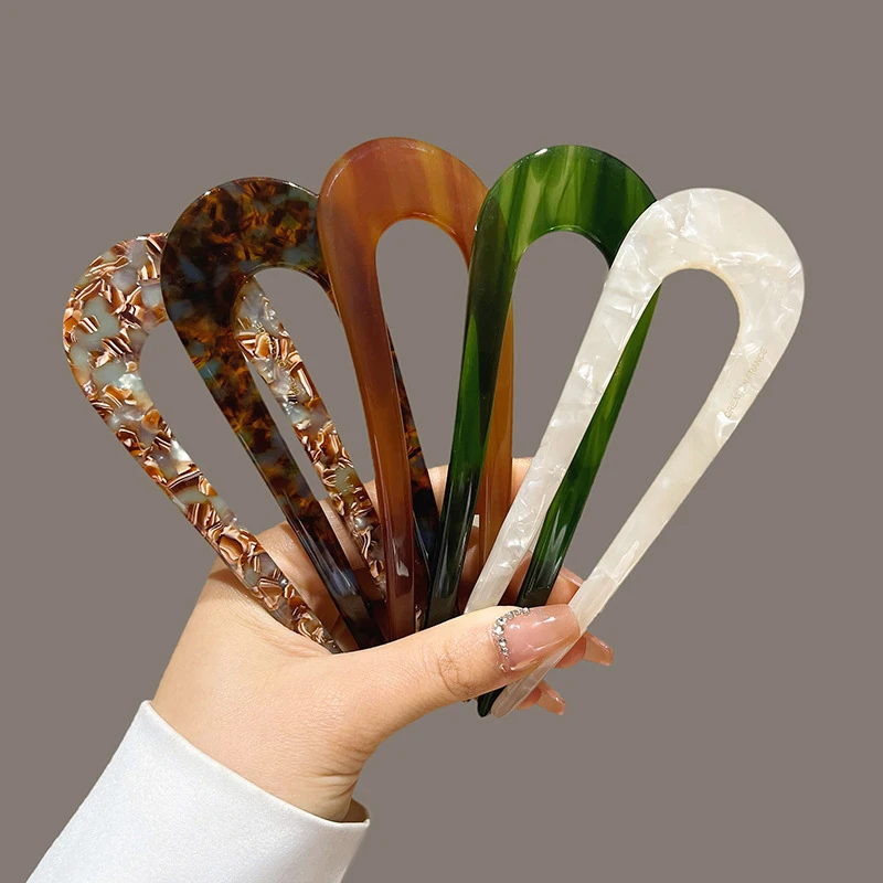 Horquillas en forma de U para mujer, horquilla francesa con dos puntas, pinzas para el cabello Vintage, accesorios para el cabello, herramienta de peinado para mujer