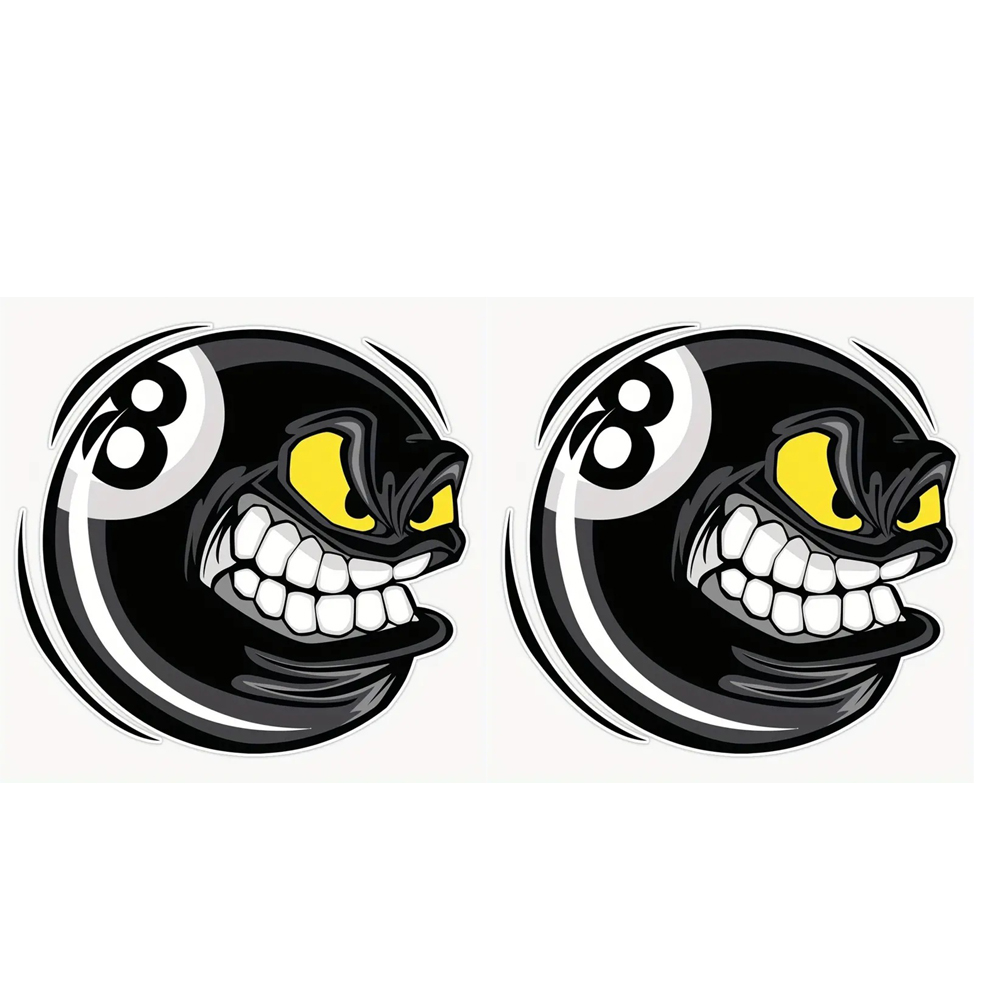 No. 8 pegatinas de vinilo impermeables de billar estilo bola para motocicleta, calcomanías decorativas para casco de motocicleta, pegatina para parachoques de ventana de coche