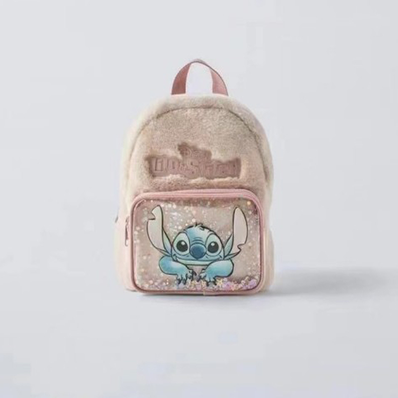 Novo ponto dos desenhos animados de pelúcia saco escolar das crianças do jardim de infância bonito moda cor bloqueando mochila mini mochila