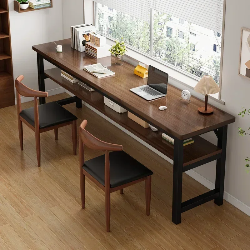 Desk Student Learning Modern Simple Double Desk Rental Room Simple Computer Table Narrow Wall Long Table