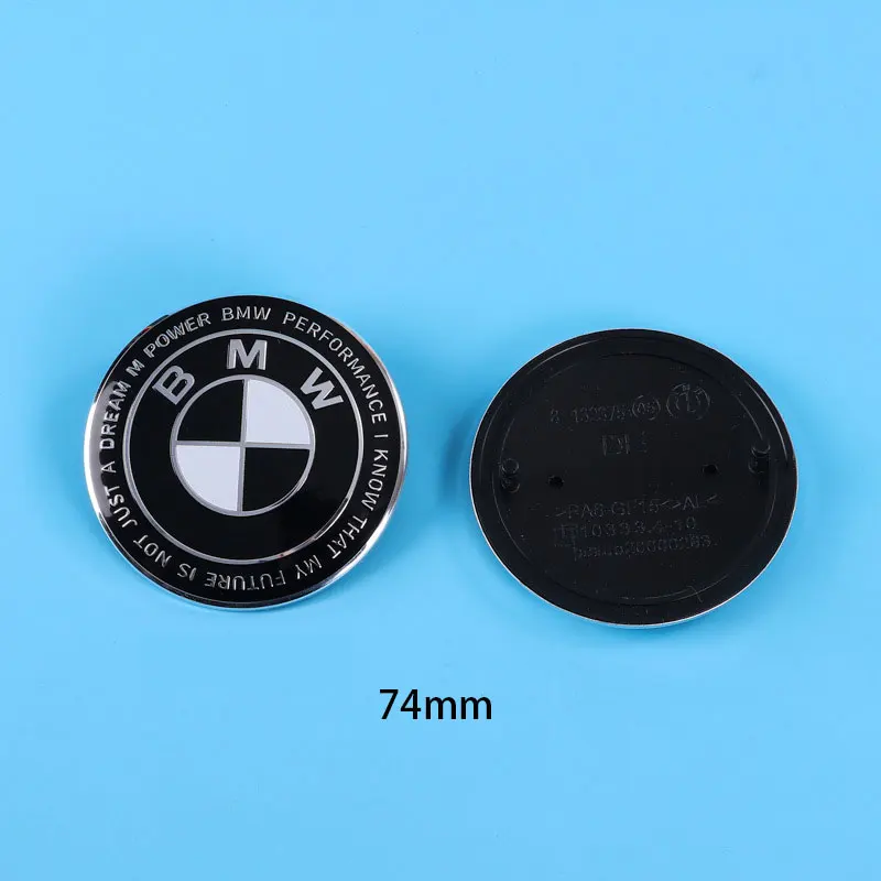 2 pièces ABS 74mm 82mm capot avant de voiture emblème Logo Badge de coffre arrière pour BMW M E46 F10 F30 E39 E36 F20 G20 G30 X1 X2 X3 X4 X5