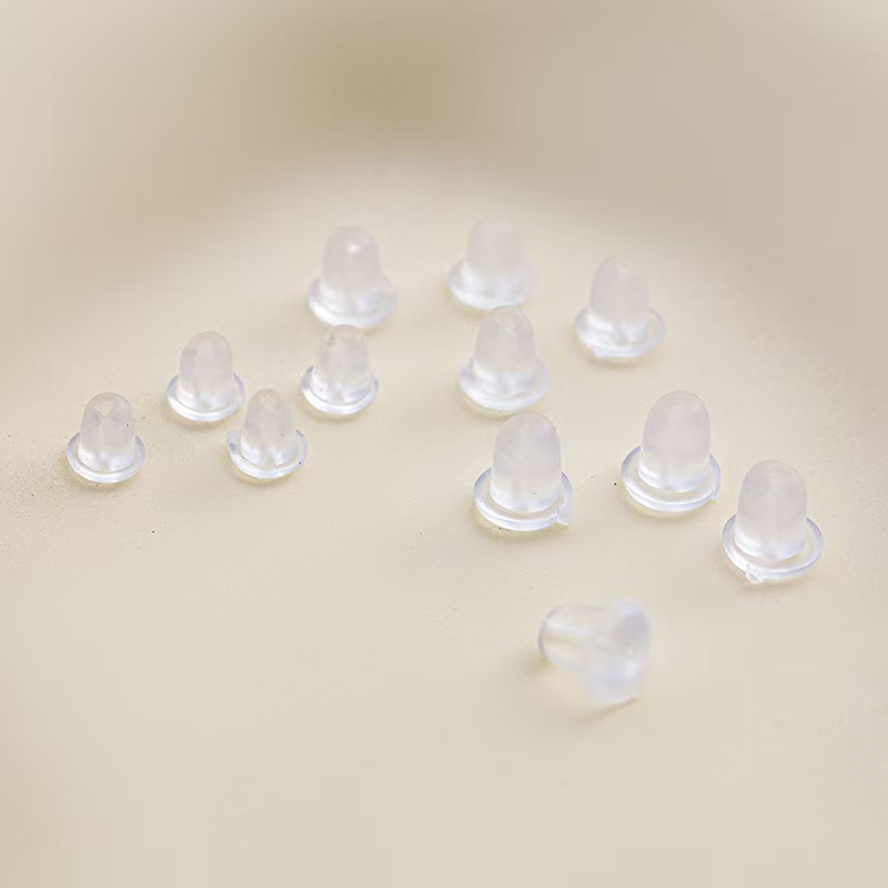 100 ชิ้น/ล็อต Clear Soft ยางซิลิโคนต่างหูหลังความปลอดภัย Bullet Stopper ยางเครื่องประดับอุปกรณ์เสริม DIY อะไหล่หูเสียบ
