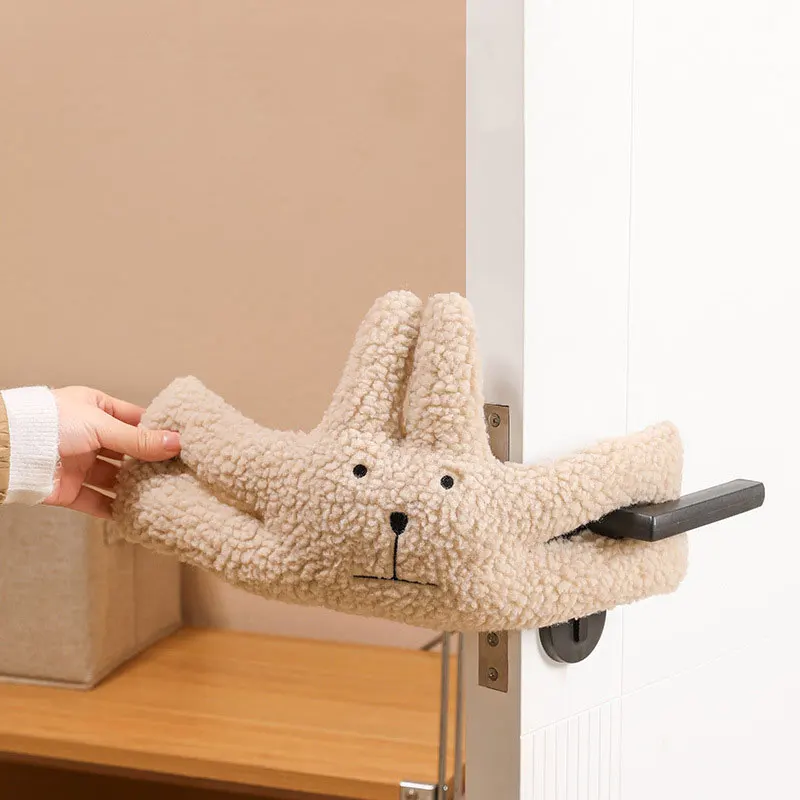 Ursinho lã de cordeiro brinquedo calmante crianças anti pitada mão porta rolha decoração da porta do bebê pendurado