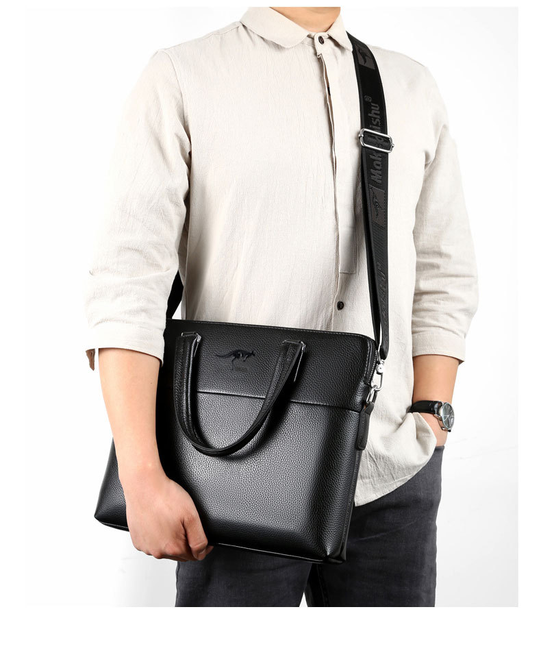 2025 New Shoulder Bag Crossbody Bag Men's PU Leather Horizontal Style Men's Backpack Business Document Leather Bag Briefcase