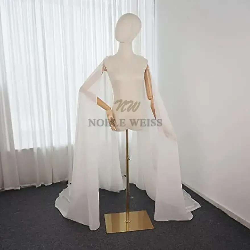 Entfernen Sie lange Schleppe, Drag Chiffon, Hochzeitskleid, Umhang, langer Schulterumhang, Brautwickel, individuell gestaltet