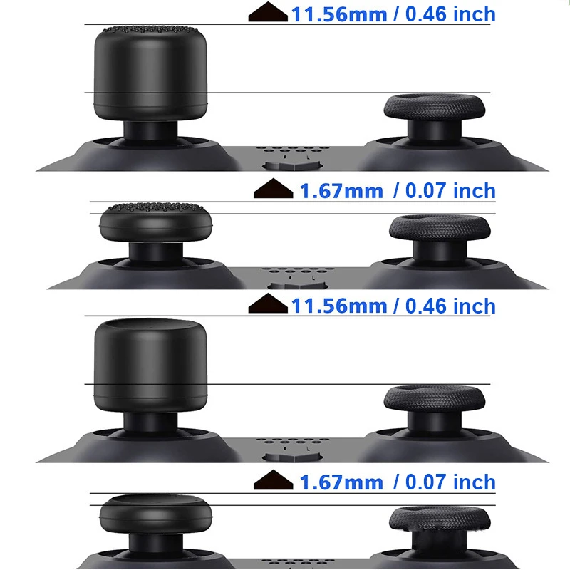 Universal Silicone Analógico Stick Grip Caps, Joystick Gamepad, Polegar Grips Acessórios, Fit para PS4, PS5, Switch Pro, Xbox Controller, 8Pcs