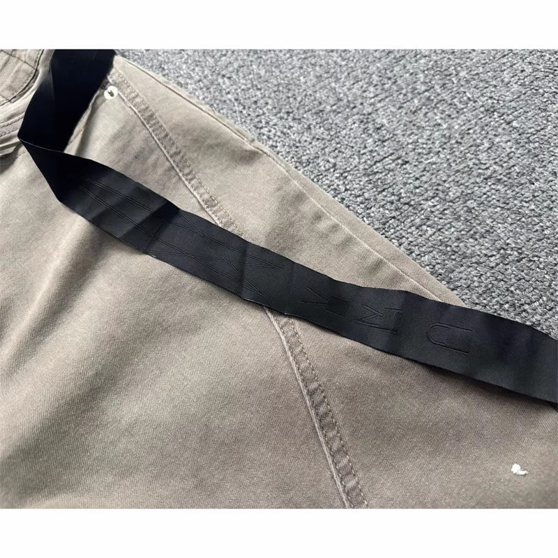 Tout nouveau Rick sable fermeture éclair poche ajustement élasticité coupe ajustée pantalon jean coton Denim pantalon confort jean décontracté taille S M L XL # A4