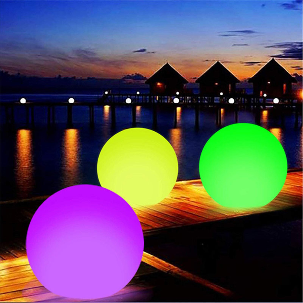 16 Colors Floating Pool Lights 40cm Large Inflatable Pool Beach Ball For Water Pool Party Outdoor Balloon LED Garden Ball Light