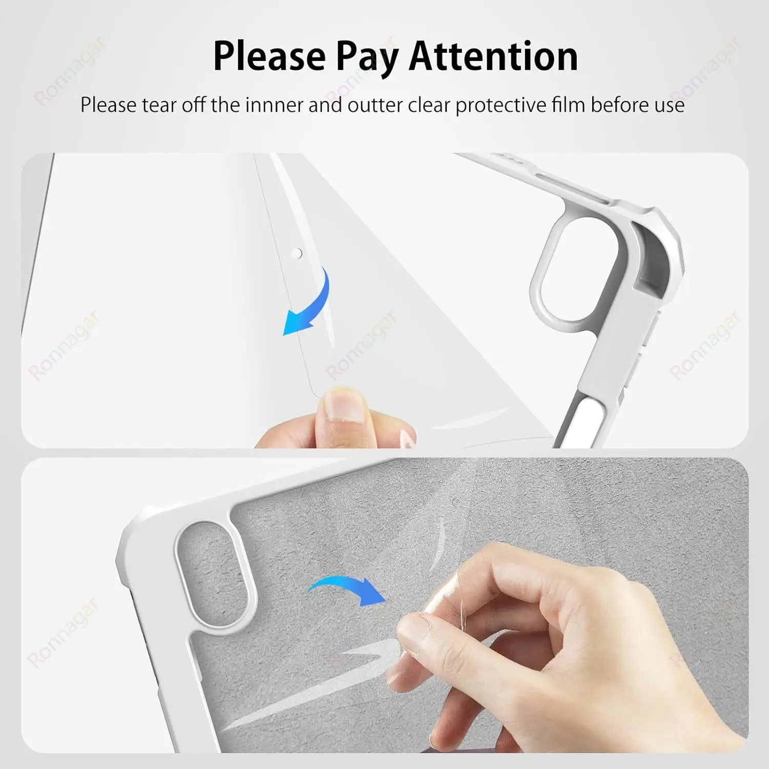 Para iPad 10. a generación funda iPad Air5 Air4 10,9 Air11 2024 Pro 11 M4 M2 7 8 9. ° funda trasera transparente con portalápices