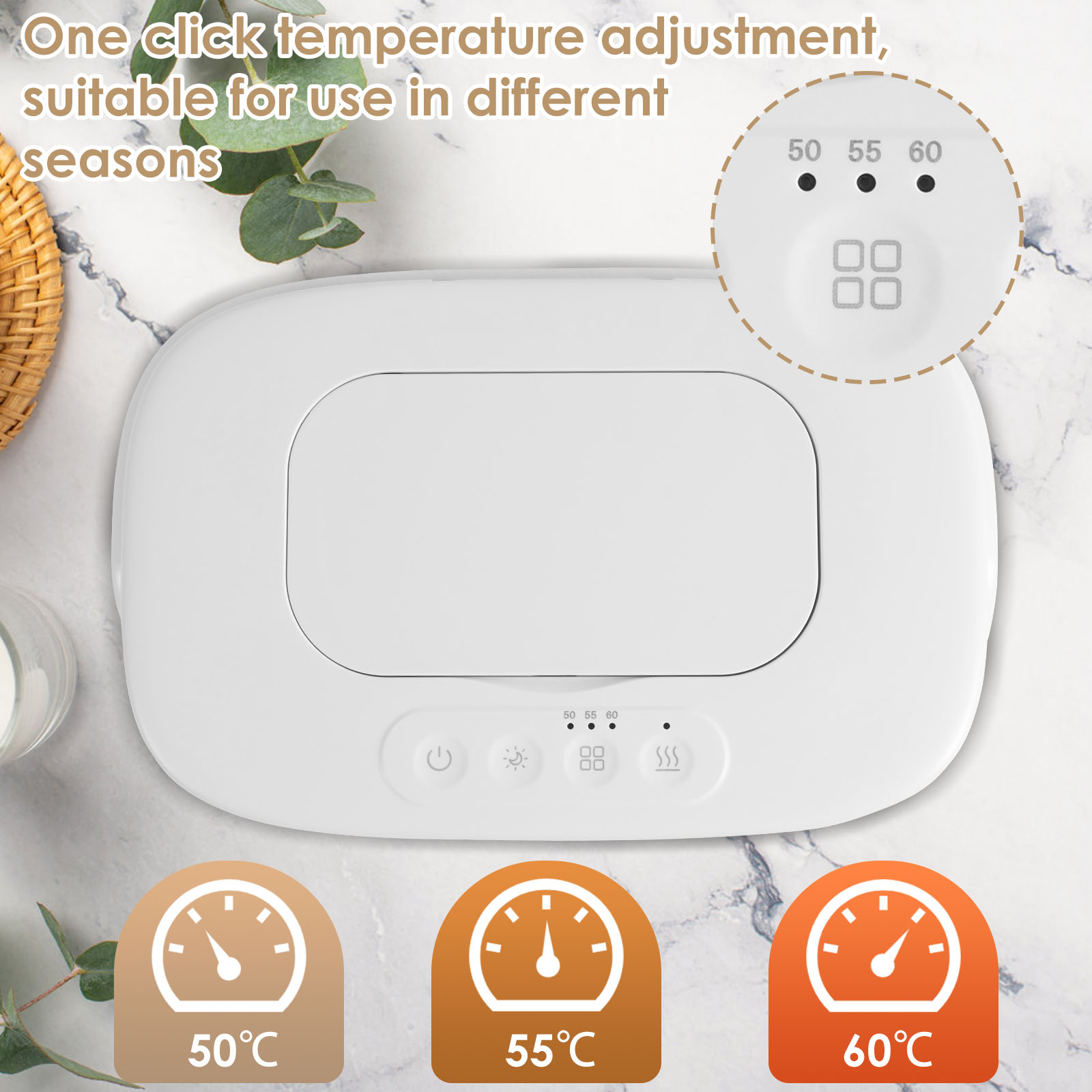 Podgrzewacz do chusteczek USB dla niemowląt LED Light Utrzymuj ciepło Pudełko z regulacją temperatury Ogrzewanie Dozownik pieluszek Przenośny o dużej pojemności