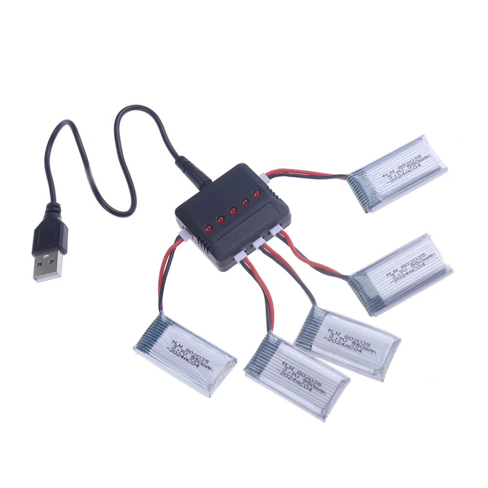 3.7V 550mAh 35C Lipo Battery and Battery charger for X4 H107 H31 KY101 E33C E33 U816A V252 H6C RC Quadcopter Drone Spare Part
