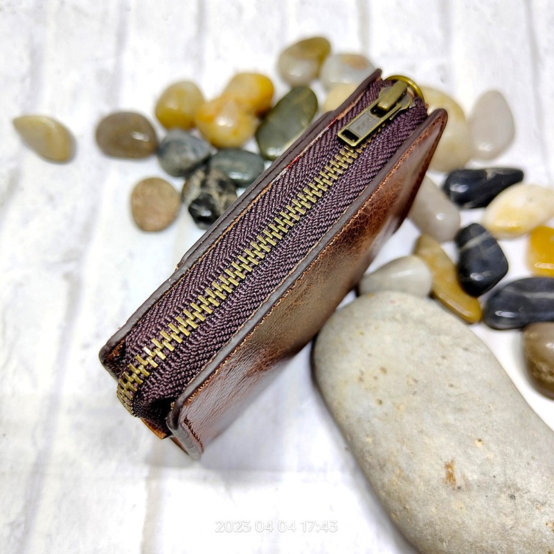 Mini riñonera multifuncional con cremallera, Bolso pequeño de cuero genuino para tarjetas, cartera para llaves de coche, L120902SD